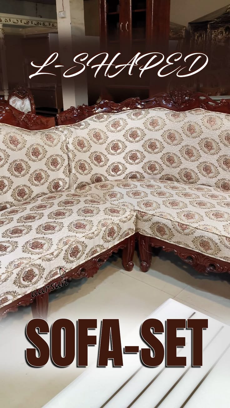 A Grade solid teakwood , L Shape Sofa Set