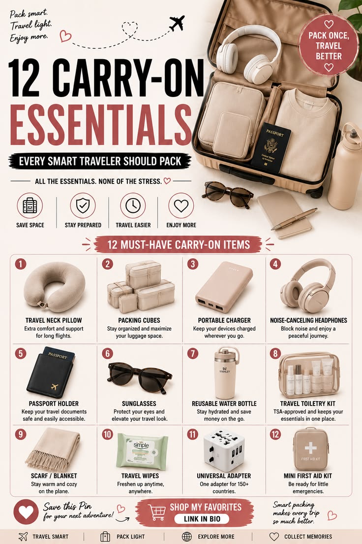 The secret to a smoother trip starts with what you pack. ✈️ 