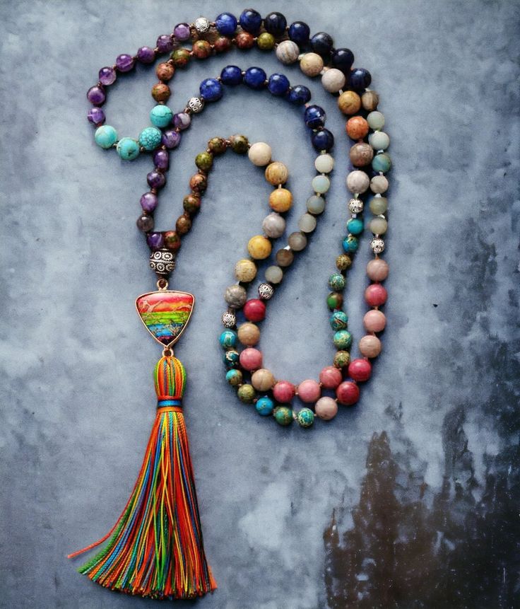 Description Product : 1x 108 Bead Tassels Necklace Mala Neck