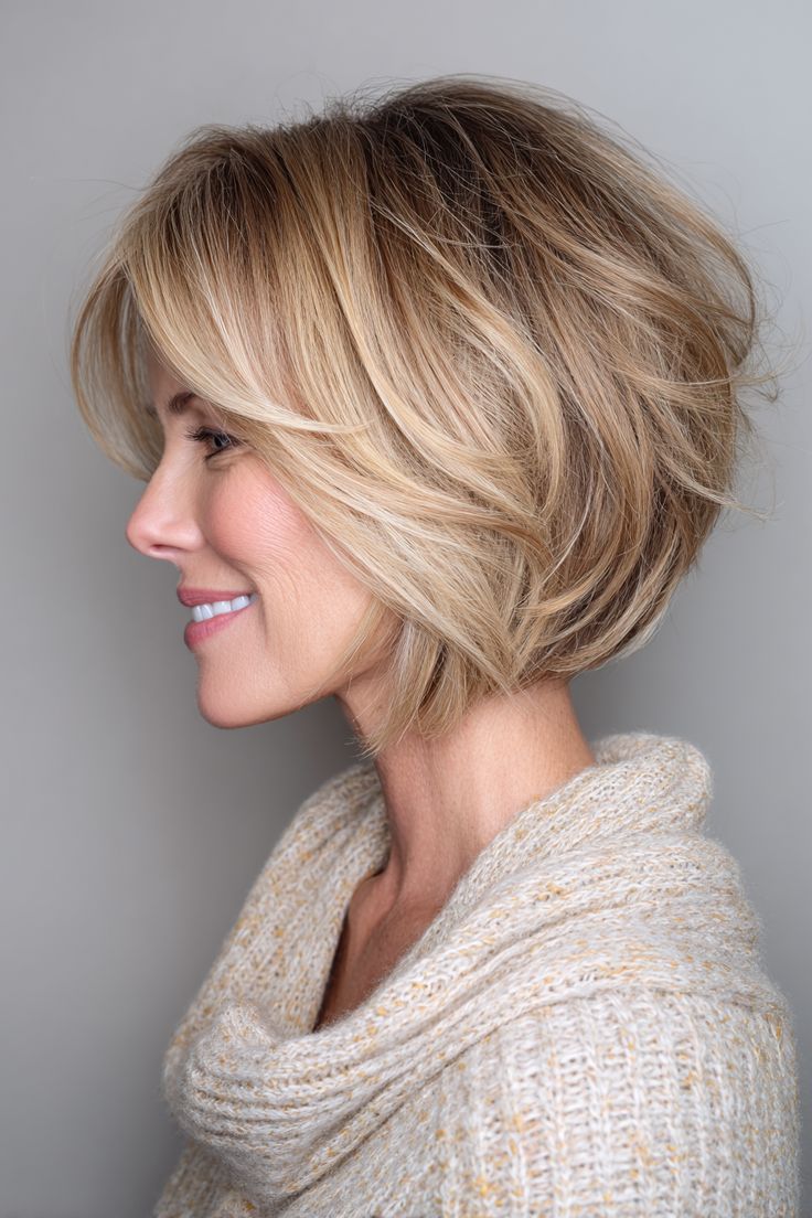 Click for More ➡️ | Save for Later ❤️The Stacked Bob in Warm