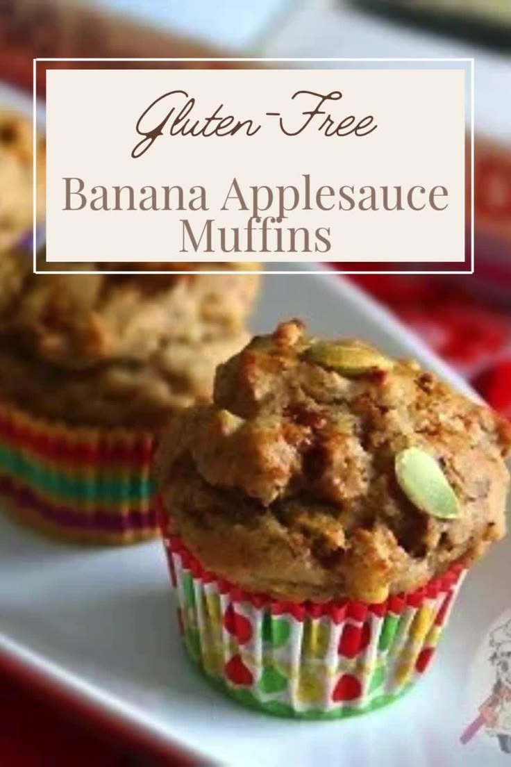 Gluten-Free, Vegan Banana Applesauce Muffins by Eggless Cook