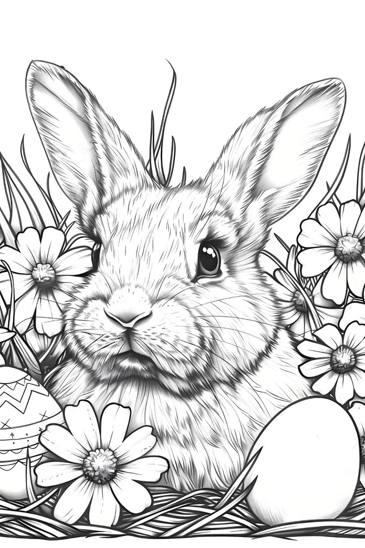 Easter Bunny Coloring Book for Adults: Spring Coloring Pages