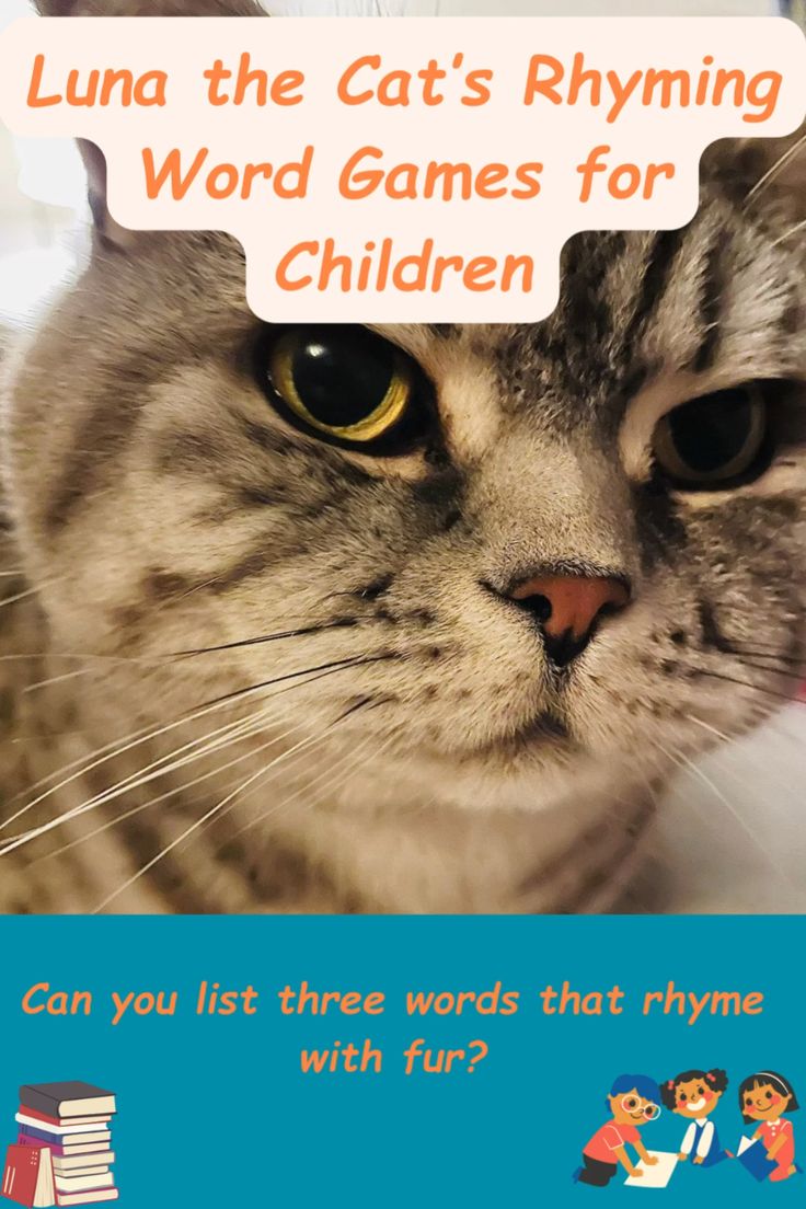 Have fun following Luna the cat’s rhyming word games for chi