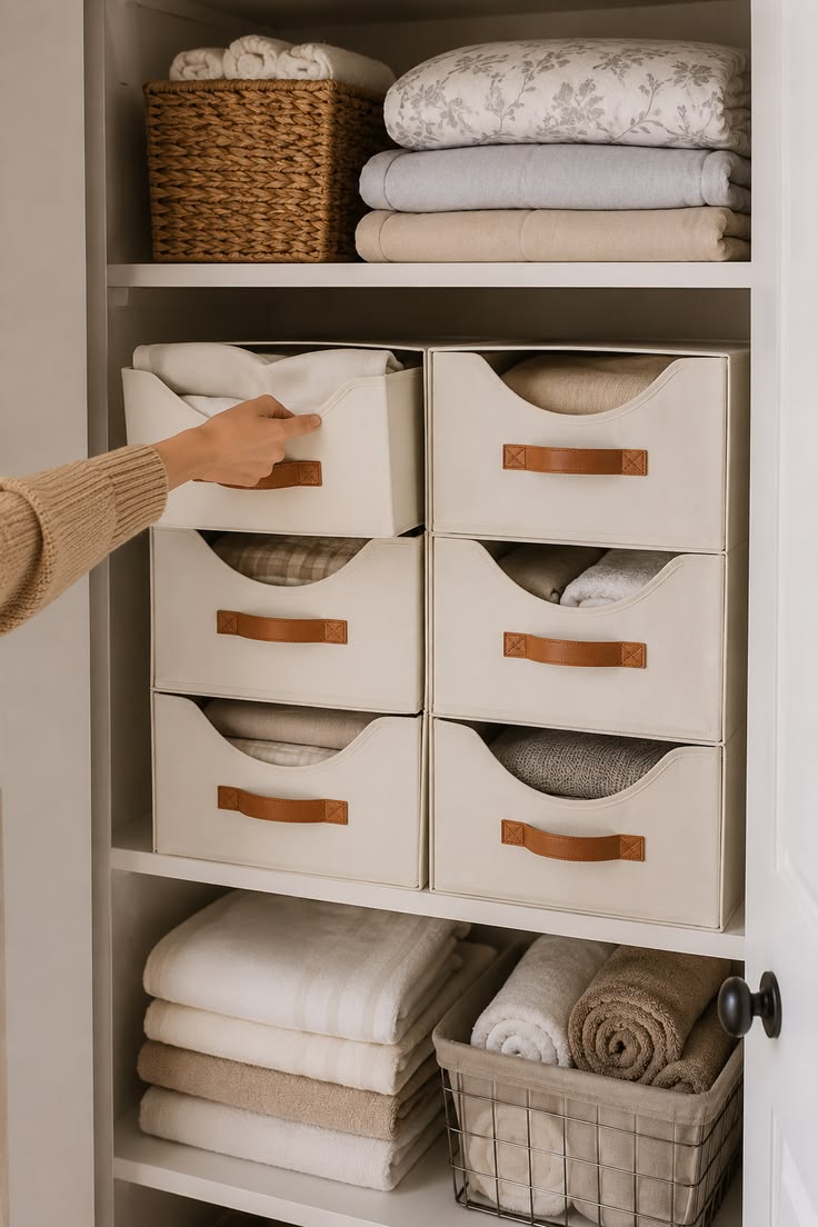 Neatly folded linens, easy-to-find essentials, and a clutter