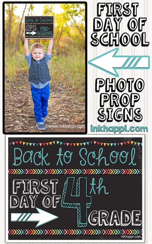First day of school photo prop signs... free printables from