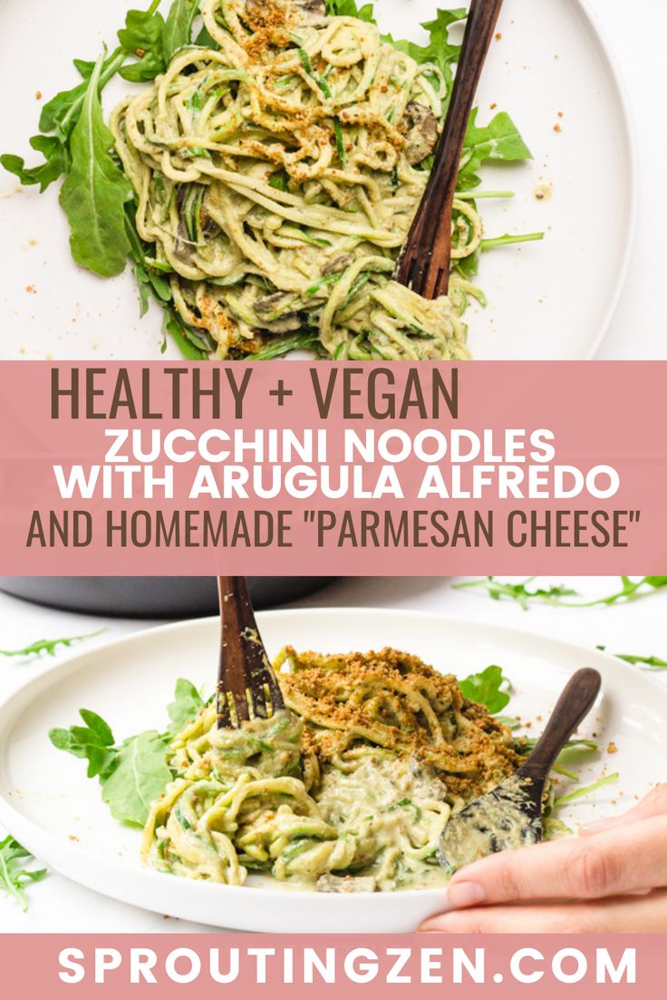 Healthy Zoodles with Arugula Alfredo Sauce zoodles, zoodles 