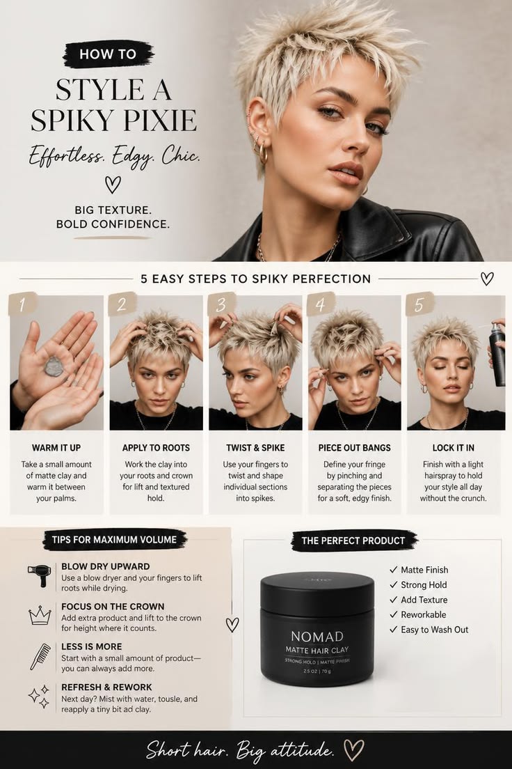 Add edgy texture and height to your short cut! Here is how t