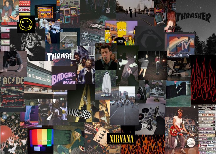 skater aesthetic collage for a laptop wallpaper