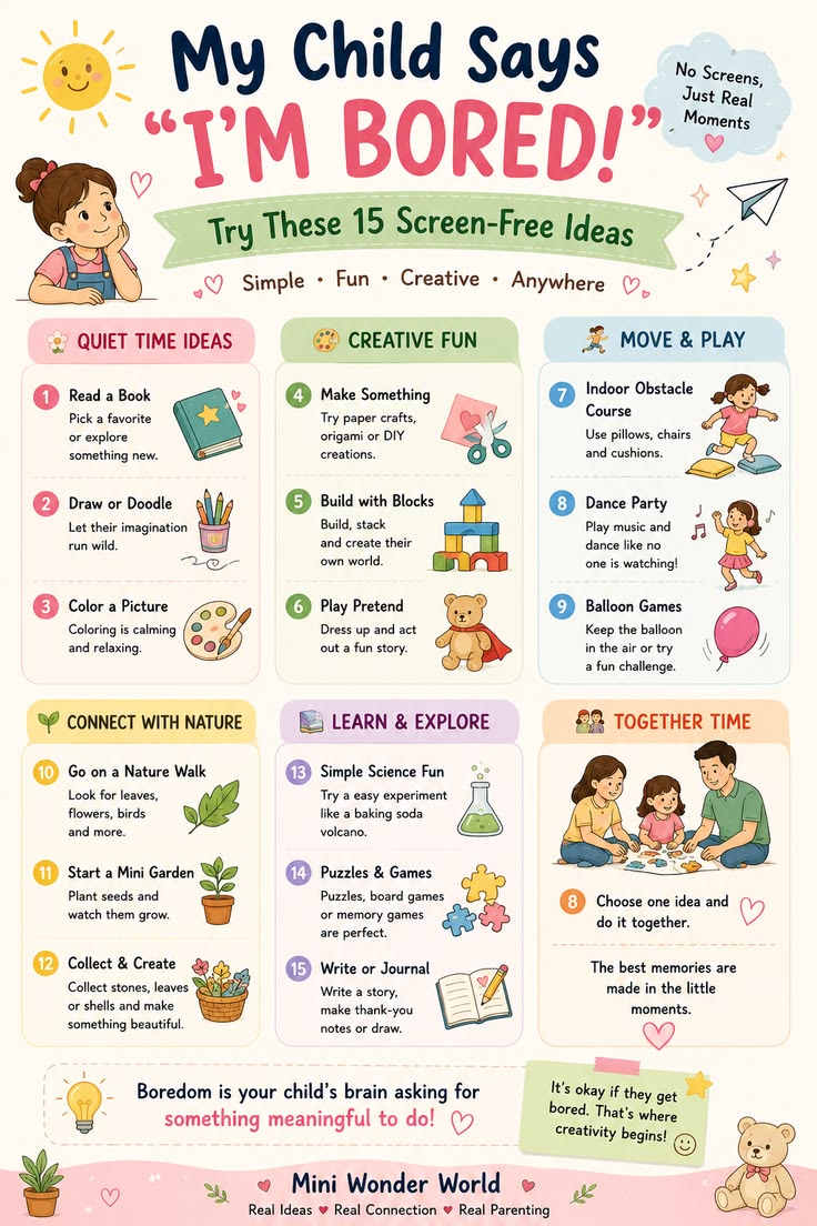Need easy ideas for those “I’m bored!” moments? 💛 Try these 