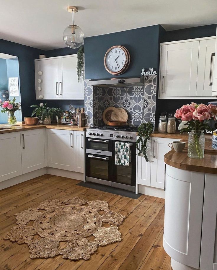 Newly renovated kitchen with wooden floors, range cooker in 