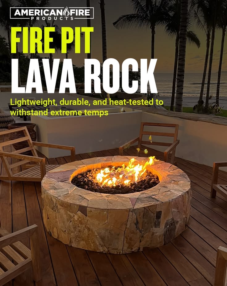 Lava rock brings rugged texture, rich earth tones, and lasti