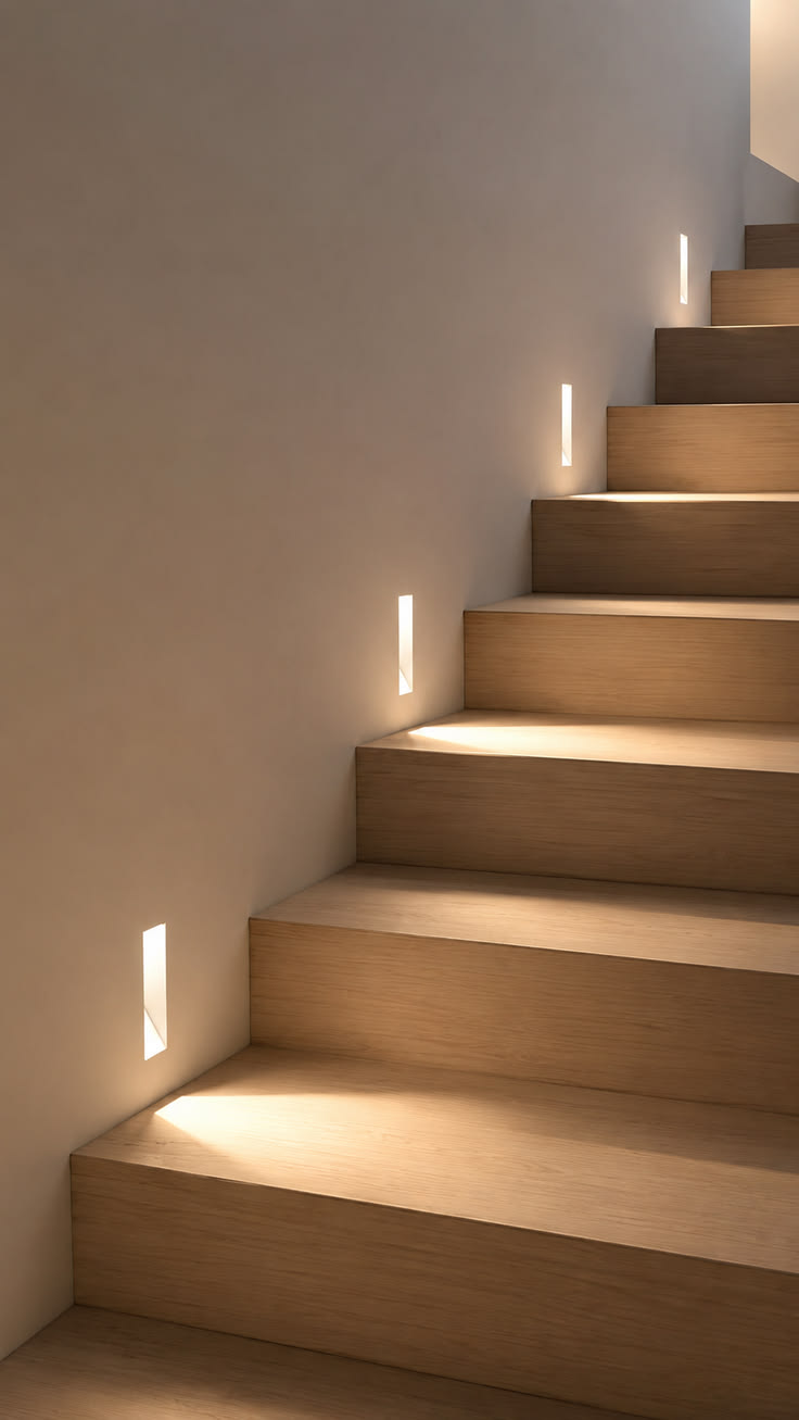 Good stair lighting should guide the way without competing w