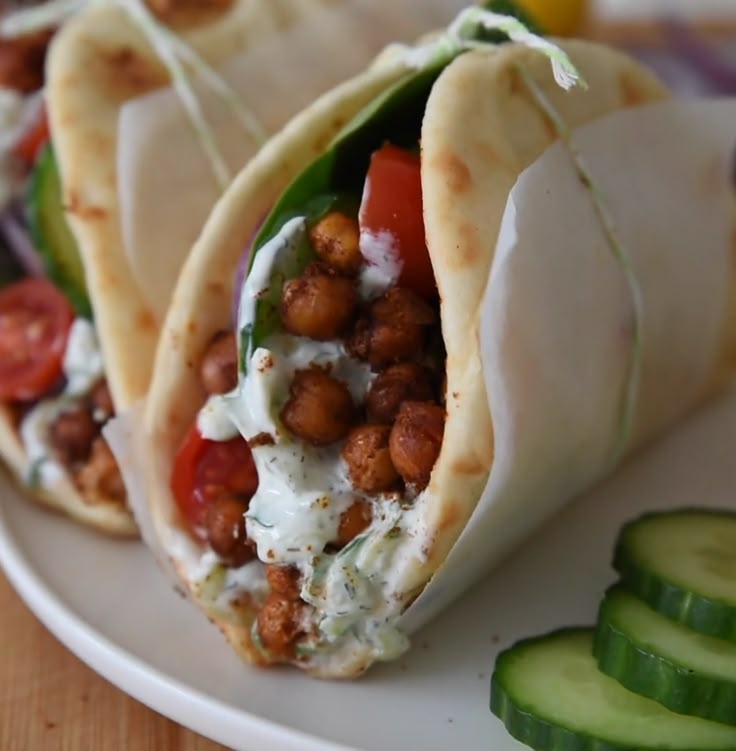 This Roasted Chickpea Gyros recipe is an easy and delicious 