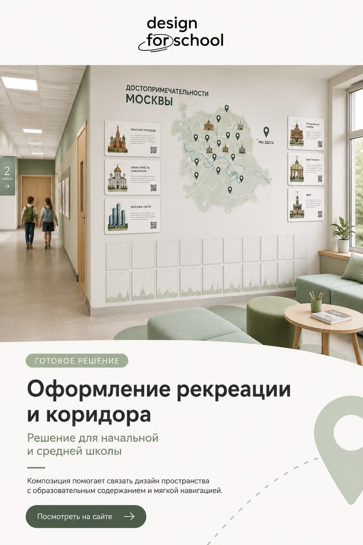 Школьный коридор — это место общения и мягкого погружения в 