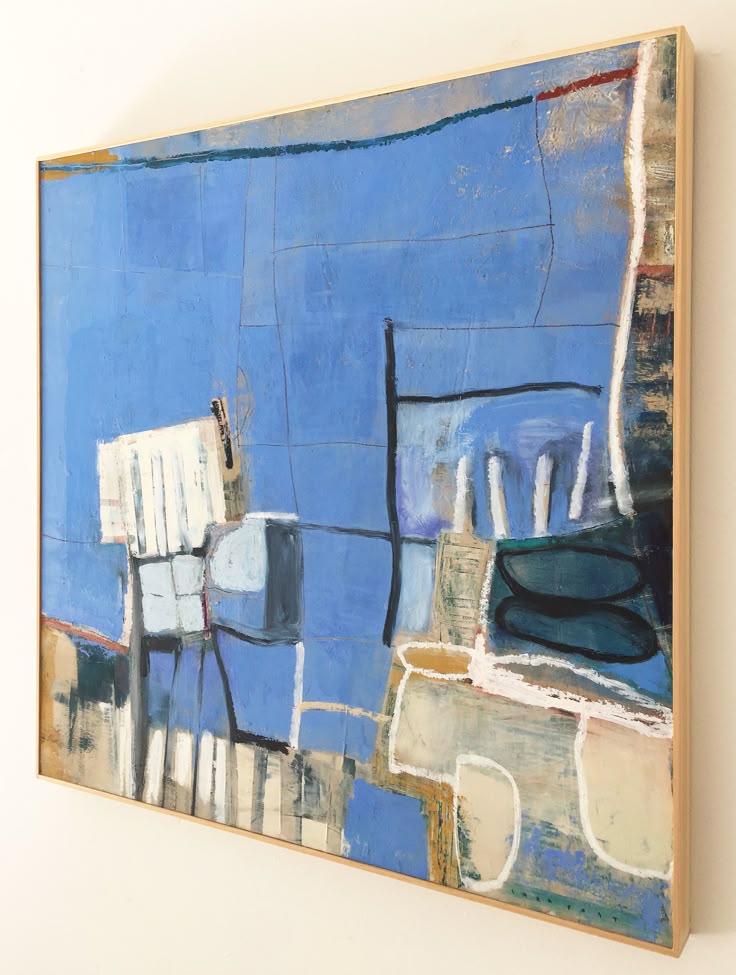 Sara Post: "Blue Afternoon", oil on panel, 30" x 30", framed