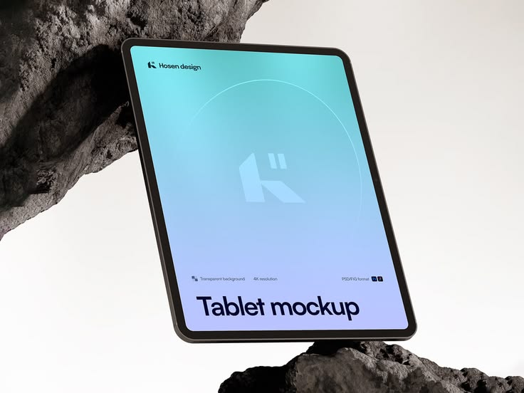 Free Stone Scene iPad Pro Mockup PSD & Fig Files - Good Mock