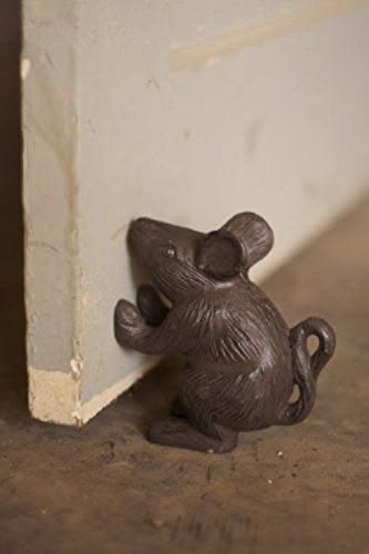 Vintage-inspired, quaint mouse figurine door stopper perfect