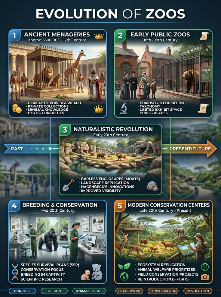 How zoos transformed over millennia! From ancient royal mena