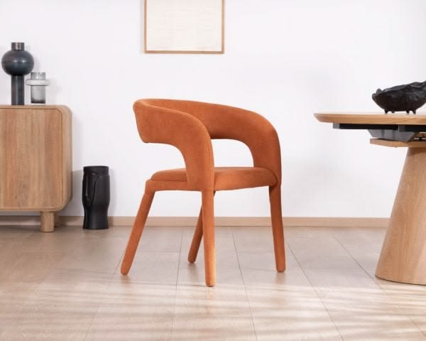 Chaise design en tissu terracotta " Amarello" - 10723