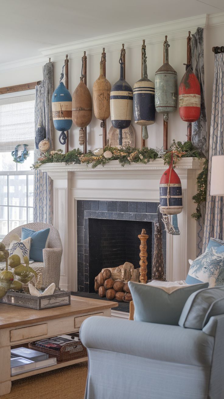 15 Christmas Mantel Decor Ideas for Charming Coastal Cottage