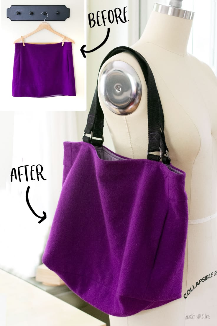 Upcycled Skirt to DIY Tote Bag