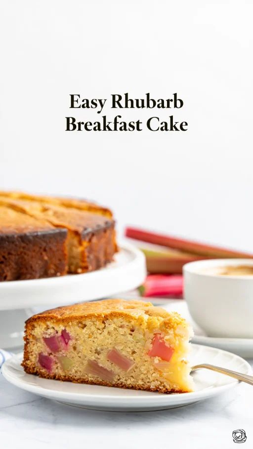 My Rhubarb Breakfast Cake is a classic, puffed up, fruity sn