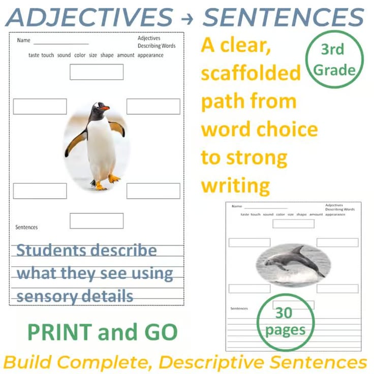 Engage 3rd grade students with descriptive writing and adjec