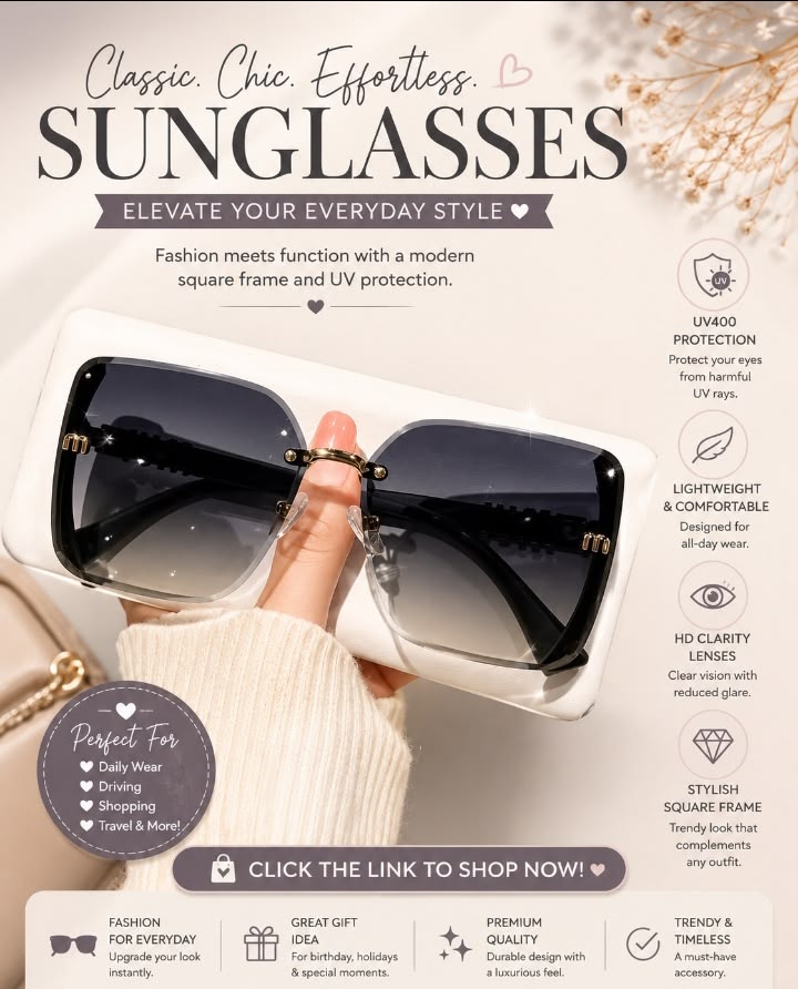 Upgrade your everyday style with these chic oversized square
