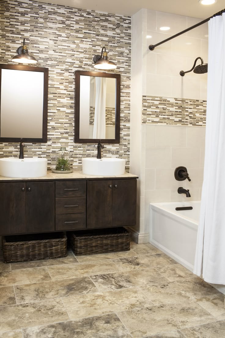beautiful mosaic mix of coffee browns in marble, travertine 
