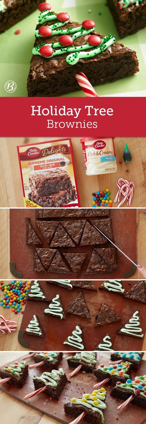 Cut up brownies to create a fun holiday treat. With just a f