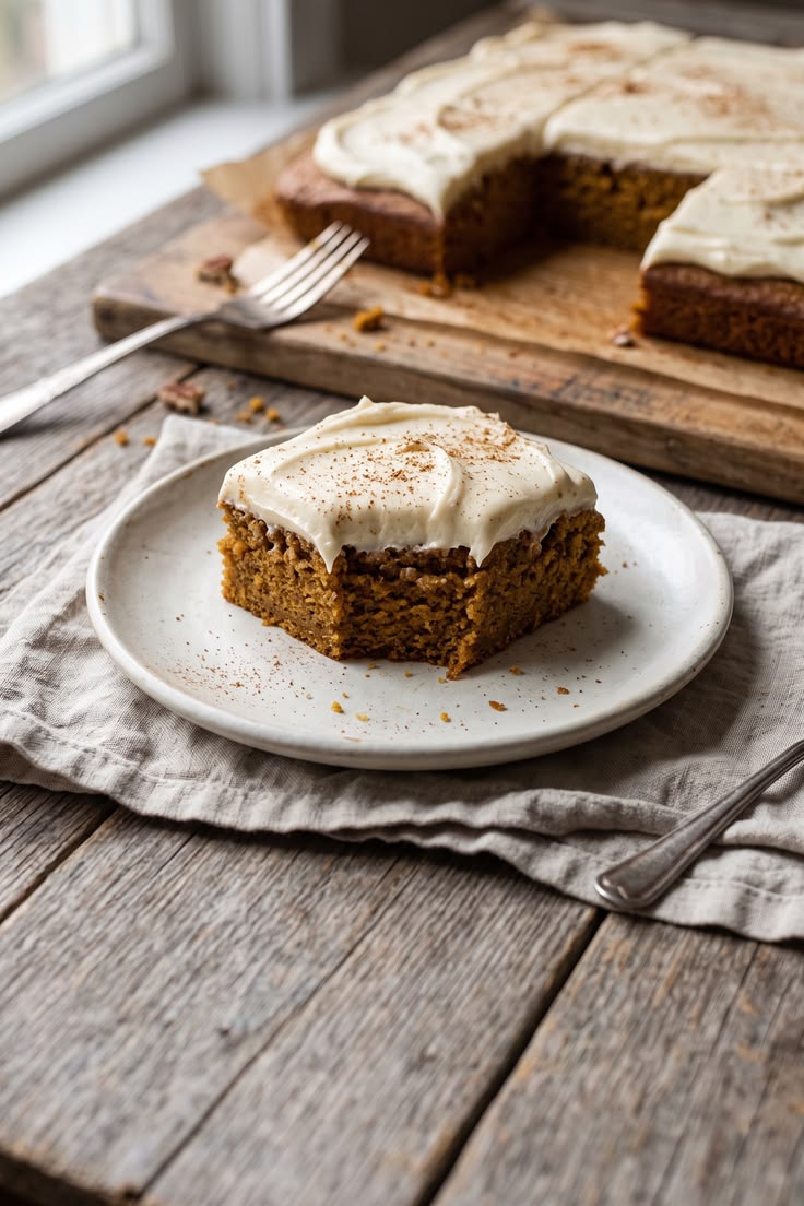 This pumpkin sheet cake is one of our favorite pumpkin desse