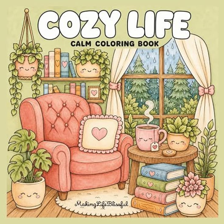Amazon.com: Cozy Life: Calm Coloring Book for Adults and Tee
