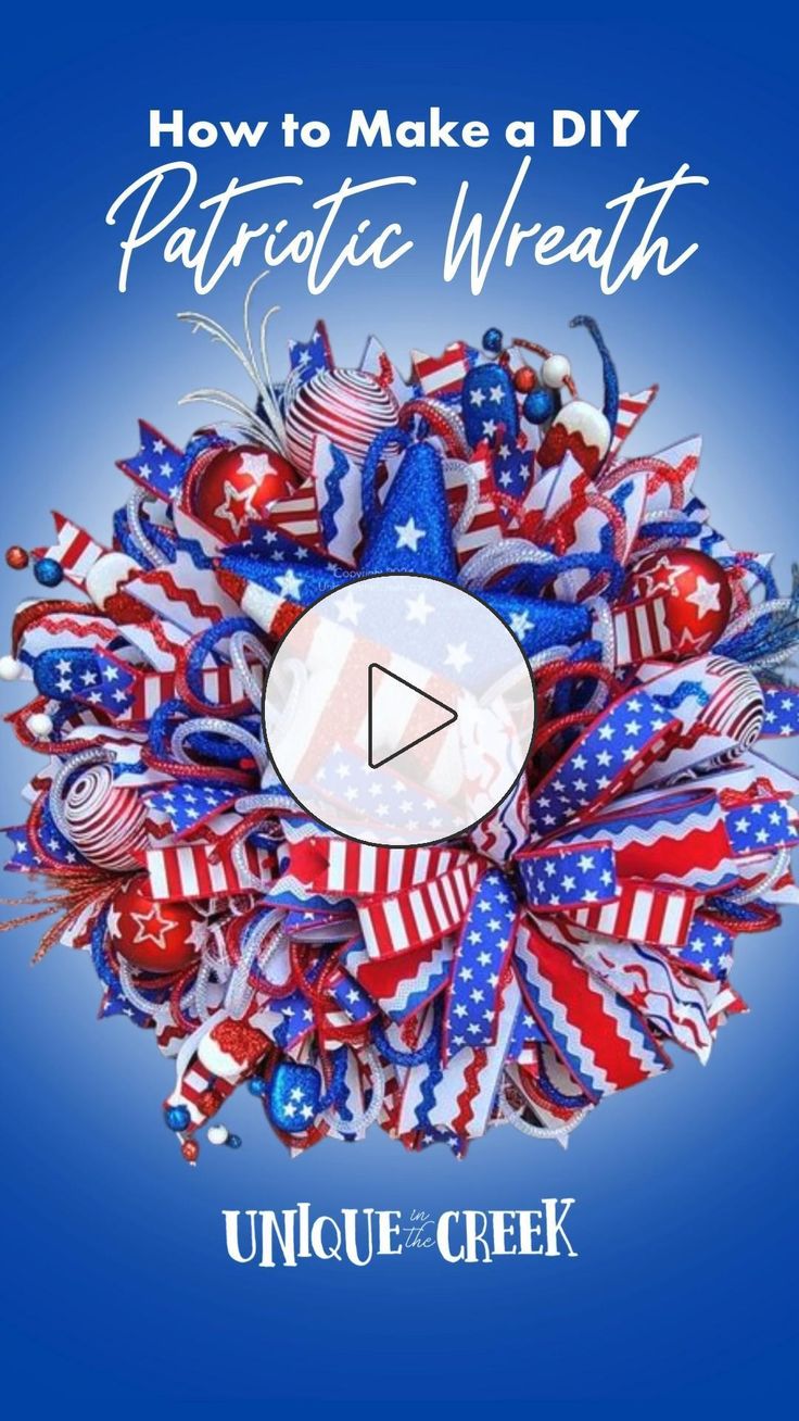 This wreath is such a patriotic celebration! Jackie from #Te