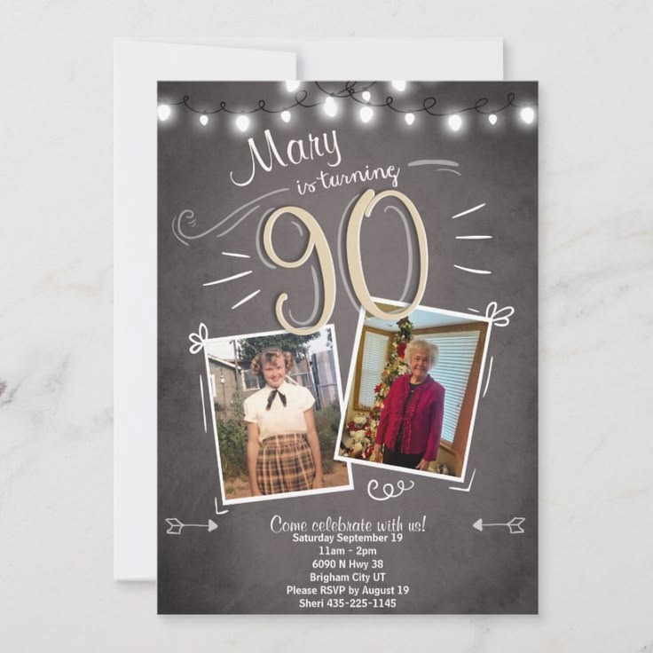 90th Birthday Invitation Vintage Ninety Birthday | Zazzle