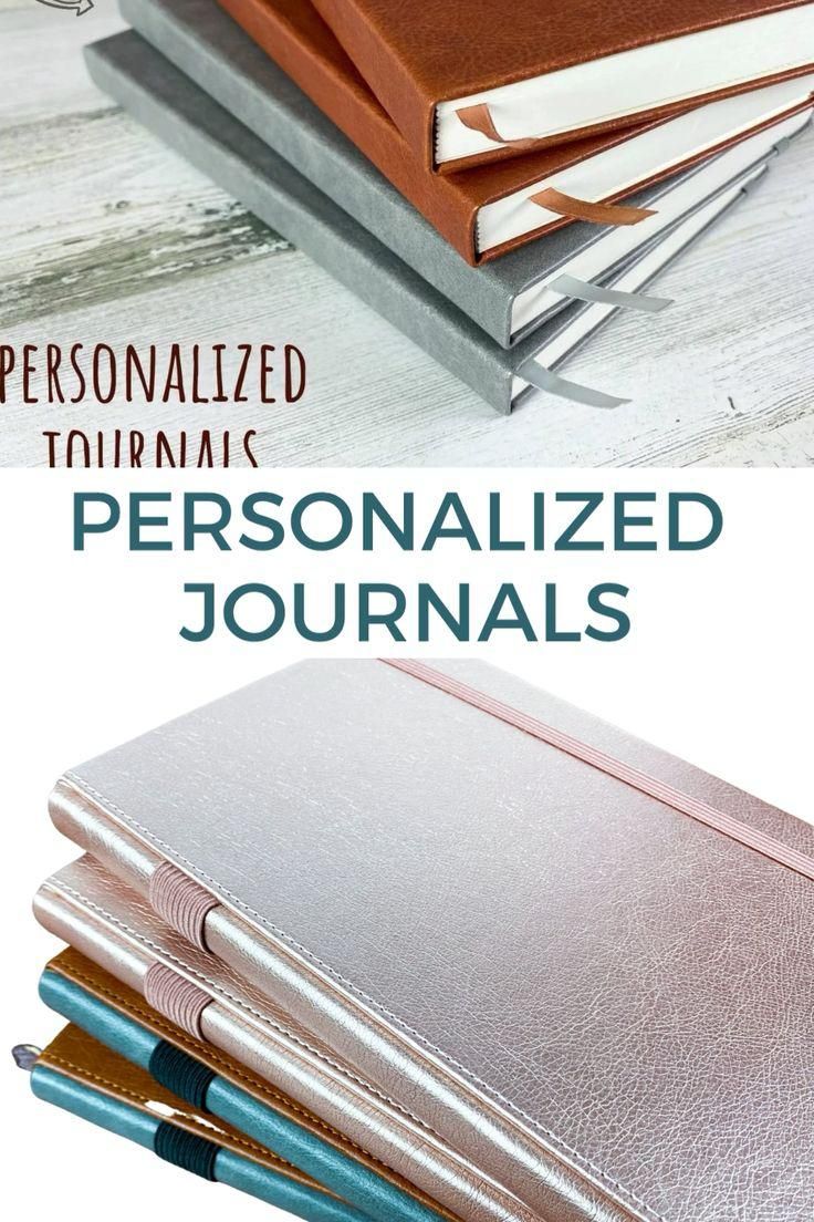 Personalized vegan leather journals - add a name, a quote, a