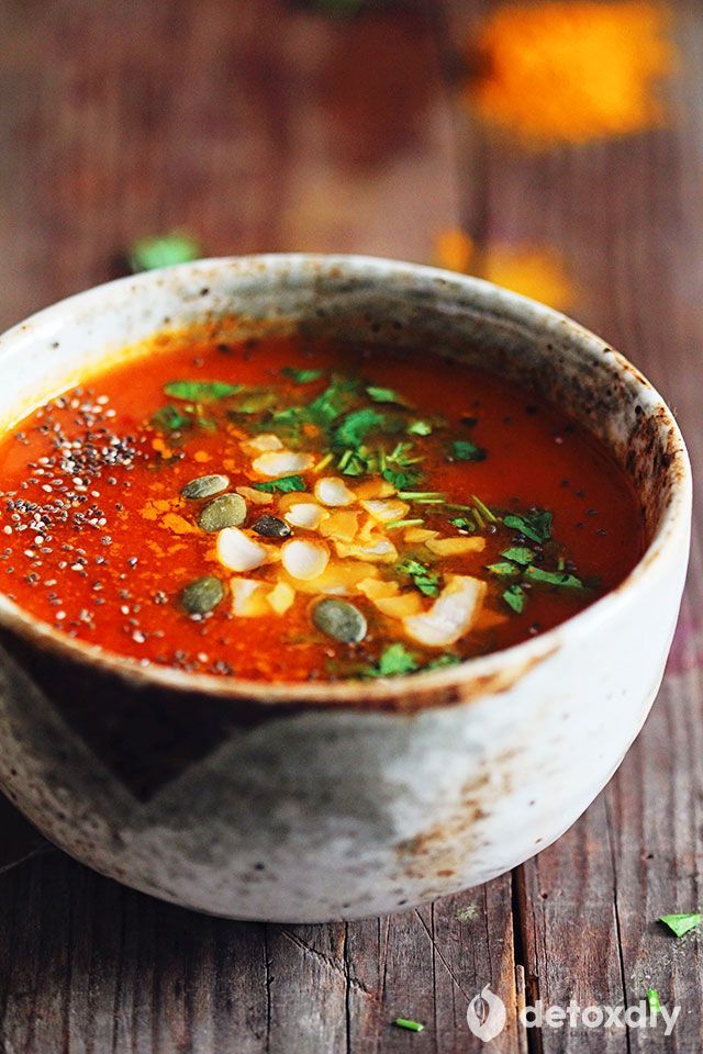 Turmeric Tomato Detox Soup- I love this cleansing soup! It m