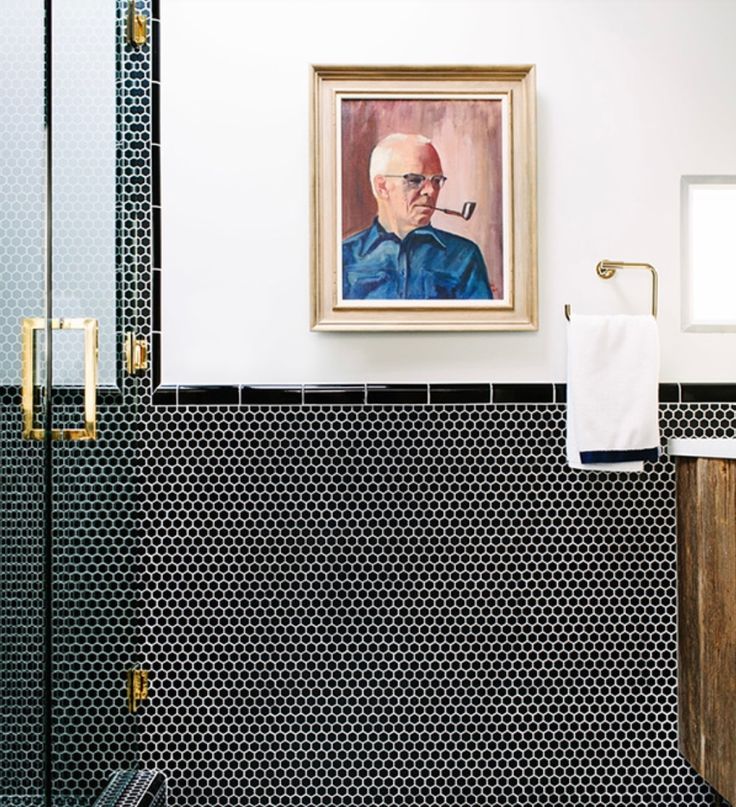 penny tile with black band