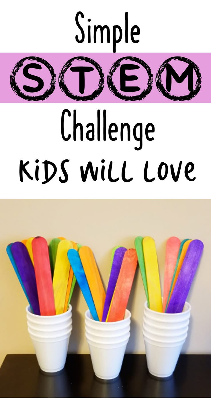 Grab some cups and popsicle sticks for this simple STEM chal
