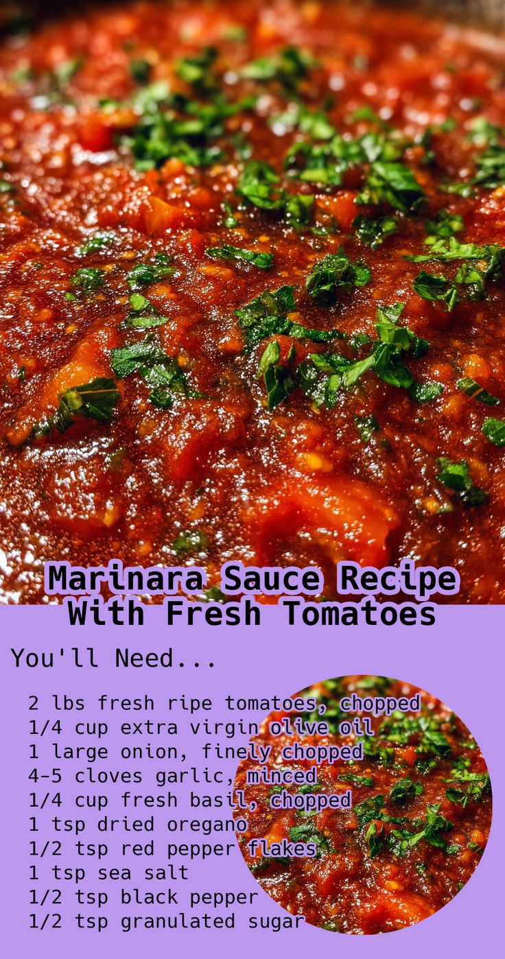 Authentic homemade Marinara Sauce recipe featuring fresh rip