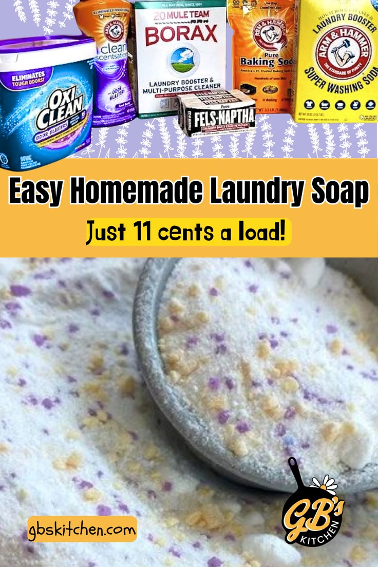 Spend about 20 minutes making enough homemade laundry soap f