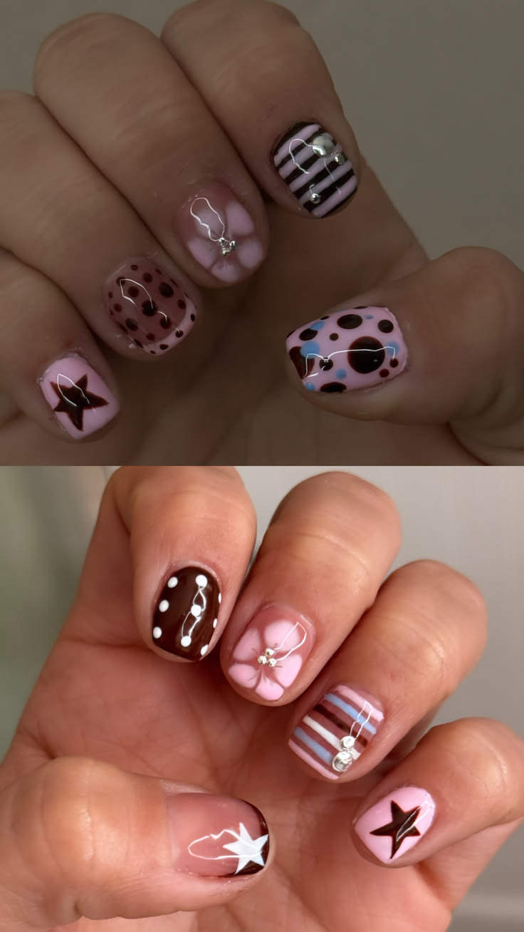 valentines nails showing the thumb @gelledbybelle on IG