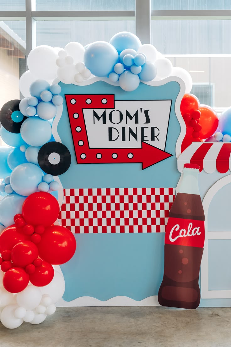 Baby Shower Blue Theme Retro Diner theme  all details curate