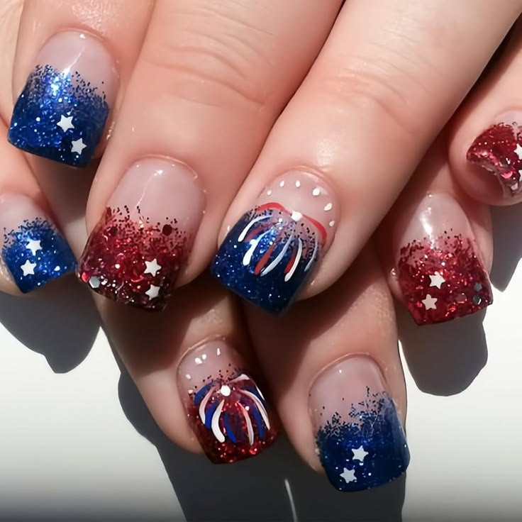 Amp up your patriotic spirit with vibrant American flag nail