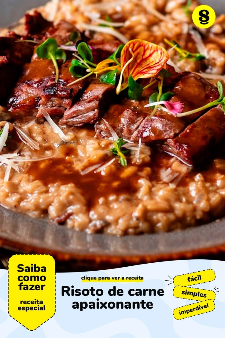 Risoto de carne não é só comida, é abraço quentinho pra alma