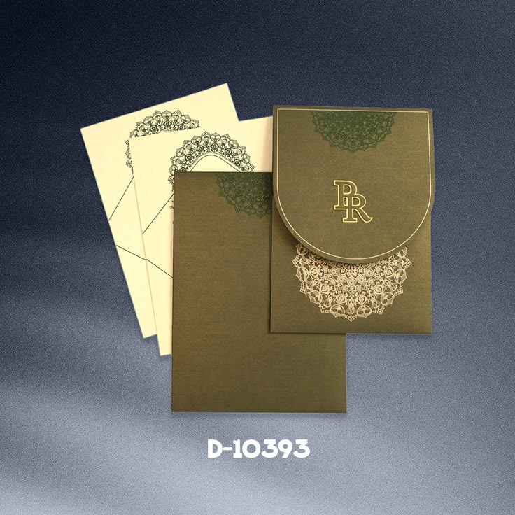 D-10393 Multifaith wedding card with 2 inserts.Front card an