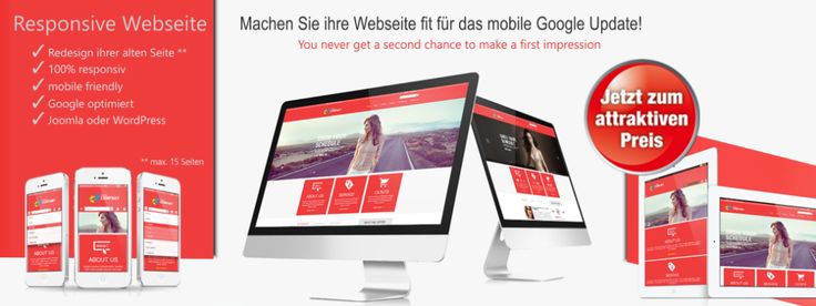 Angebot für eine responsive Webseite. Erneuern Sie ihre alte