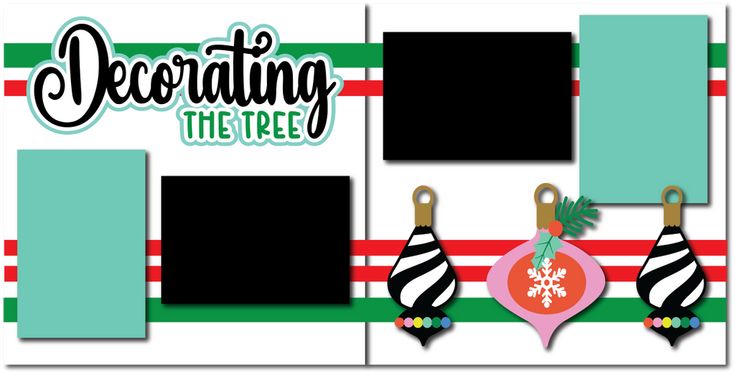Decorating the Tree - Printed Premade Scrapbook (2) Page 12x