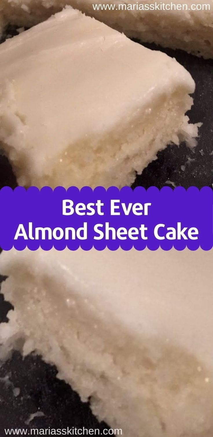 Almond Sheet Cake Recipe - Maria's Kitchen