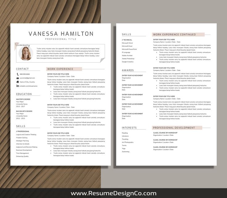Resume Template Word, CV Template, Modern Professional Resum