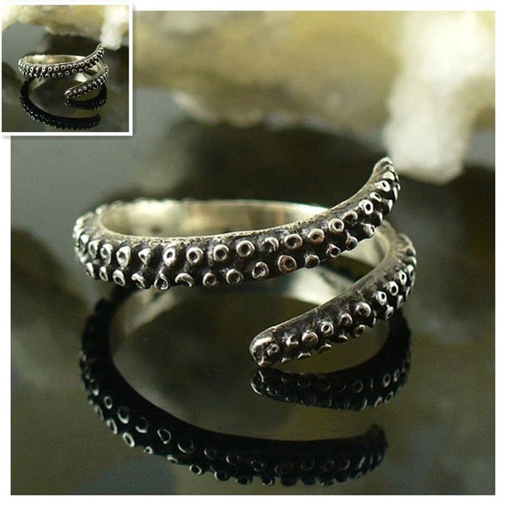 Tentacle Ring  Octopus Ring   in Rose Gold /Ancient Silver  